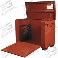CRESCENT JOBOX Drop-Front Jobsite Box: 31 in W x 60 in D x 45 in H, 41.5 cu ft, Padlock, Brown (MPN 1-657990). Key specifications — attr1116233: Brown; attr1116253: CRESCENT JOBOX; attr1222022: Padlock - Lock not included.