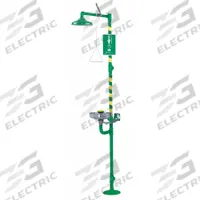 HAWS Shower with Eyewash: Floor Mnt, Uncovered, Stainless Steel Bowl, Plastic Showerhead (MPN 8300CRP-8309CRP). Key specifications — Brand: HAWS.