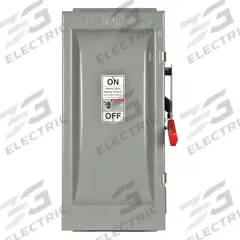 SIEMENS Safety Switch: Fusible, 100 A, Three Phase, 600V AC, Galvanized Steel, Indoor (MPN HF363J). Key specifications — Brand: SIEMENS.