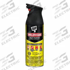 DAP Spray Adhesive: Weldwood Multi-Purpose Adhesive, Gen Purpose Bonding & Repair, 11 oz, Clear (MPN 7079800124). Key specifications — Primary Applications: General Purpose Bonding & Repair; Brand: DAP; Adhesive Color: Clear; Materials Bonded: Foil; Series: Weldwood Multi-Purpose Adhesive; Secondary Compatible Materials: Metals.