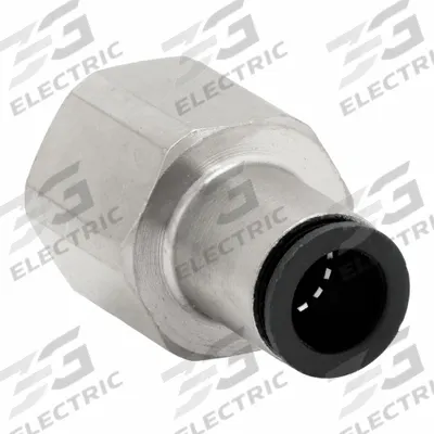 LEGRIS Push-Fit Adapter Fitting: 3/8 in Pipe x 12 mm OD Size, BSPP x Push-to-Connect - Nickel-Plated Brass Tube Fittings