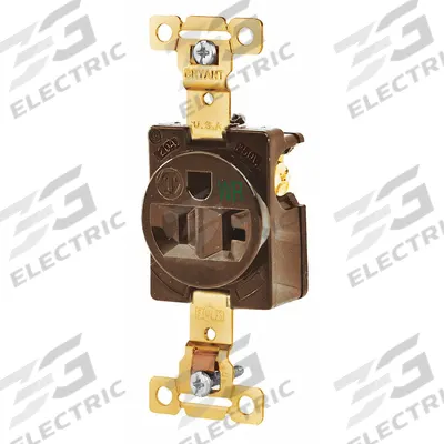BRYANT Receptacle: Single, 5-20, Brown, 125V AC, 20 A, 2 Pole / 3 Wire (MPN 5361WR) - General Purpose Receptacles