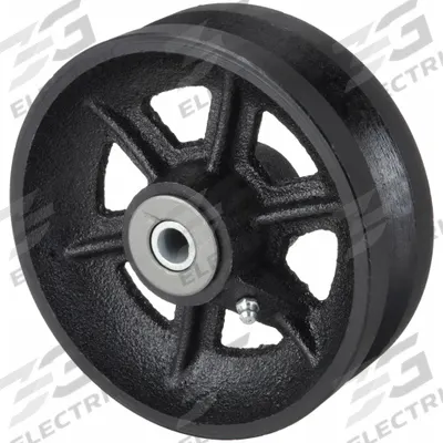 APPROVED VENDOR Track Wheel: 5 in Wheel Dia., 2 in Wheel Wd, 900 lb Load Capacity, Iron - V-Groove Track Wheels