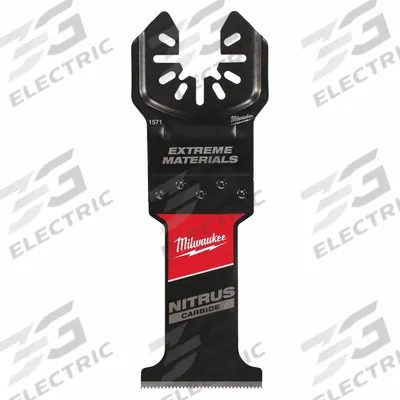 MILWAUKEE Oscillating Tool Blade: 1 3/8 in Blade Wd, 4 3/16 in Overall Lg, Fast Cutting - Open-Back Universal OIS Mounted Blades