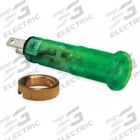 SCHNEIDER ELECTRIC Protruding Panel Light: 5/16 in Panel Mounting Hole Dia, LED, Green, Harmony XVL (MPN XVLA233). Key specifications — Brand: SCHNEIDER; Electrical Connection: Tab.
