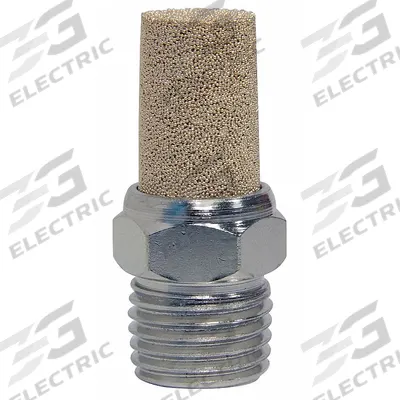 SPEEDAIRE Exhaust Muffler: 3/8 in NPT, 11/16 in Hex Size, Nickel Plated Steel - Pneumatic Exhaust Mufflers