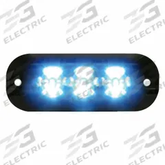 CODE 3 Warning Light: Emergency Vehicle Area Light, Blue, 6 W Watt, Clear, SAE J595 Class 1, LED (MPN XTP3B). Key specifications — Brand: CODE 3; Lens Color: Clear; Number of Flash Patterns: 21; Installation Type: Permanent; Operating Voltage: 12-24V DC.