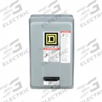 SQUARE D Magnetic Motor Starter: Non-Reversing, 3 Poles, NEMA Size 00, 9 A, 480V AC Coil (MPN 8536SAG12V06). Key specifications — Brand: SQUARE D; Coil Voltage: 480V AC; Phase: Three; Operator: None; Terminal Connection Type: Screw Clamp Terminals; Includes Pilot Light: No; Operator Controls: None; Auxiliary Contacts Included: No Auxiliary Contacts Included.