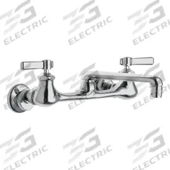 CHICAGO FAUCETS Straight Kitchen Faucet: 540, Cast Brass, Widespread, Wall, 2 Mounting Holes, Lever (MPN 540-LDE35XKABCP). Key specifications — Series: 540; Brand: CHICAGO FAUCETS.