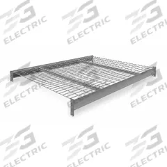 TENNSCO Shelf: 60 in x 48 in, 14 ga Beams, 5 AWG Decking, Galvanized Wire, 3,800 lb Load Capacity (MPN 6940). Key specifications — Decking Material: Galvanized Wire; Frame Finish: Powder Coated; Frame Material: Steel; Color: Gray; Includes: (2) Beams, (2) Crossbars; Brand: TENNSCO.