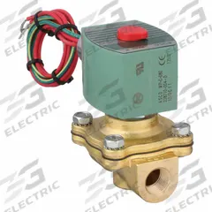 REDHAT Solenoid Valve: 2-Way, Normally Closed, 3/8 in Pipe Size, 12V DC, Watertight, High Flow (MPN 8210G001). Key specifications — Pipe Size: 3/8 in; Voltage: 12V DC; Brand: REDHAT; Coil Enclosure: Watertight.