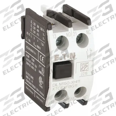 EATON Auxiliary Contact: 1NO/1NC, 16 A Max Current (AC), Front Mount, Front-Mounted - Eaton Auxiliary Contacts