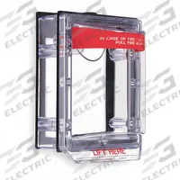 SAFETY TECHNOLOGY INTERNATIONAL Pull Station Guard: Wall Mount, Surface Mount Mounting, Clear (MPN STI-3150). Key specifications — Legend: IN CASE OF FIRE - LIFT COVER ACTIVATE FIRE ALARM; Color: Clear; Brand: SAFETY TECHNOLOGY INTERNATIONAL; Mounting Style: Surface Mount; Mounting Location: Wall Mount; Product Type: Pull Station Guard.