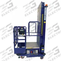 BALLYMORE Mobile Personnel Lift: Battery, Push-Around, 12 ft Elevated Platform Ht, 17 in x 29 in (MPN PS-12S). Key specifications — attr1045274: BALLYMORE; attr1045277: Platform Extension.