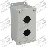 WIEGMANN Push Button Enclosure: 30mm, 2 Holes, Carbon Steel, NEMA 4 (MPN PB2). Key specifications — attr211299: WIEGMANN; attr1043605: Washdown-Corrosion-Resistant.