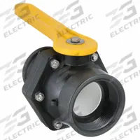 BANJO Manual Two-Way Ball Valve: 3 in, Polypropylene, Straight, FNPT x Male Camlock, Two-Piece (MPN VSF300). Key specifications — Brand: BANJO; Handle: Lever.