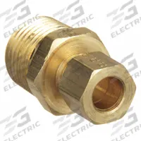 PARKER Compression Fitting Adapter: 1/2 in OD x 3/8 in Pipe Fitting Size, Compression x MNPT, 10 PK (MPN 68C-8-6). Key specifications — Brand: PARKER.