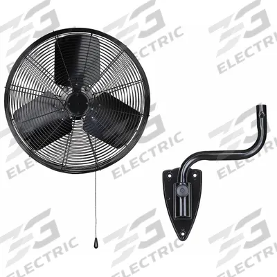 Dayton Mounted Fan: 18 in Blade Dia, 120V AC, 1/7 hp Motor HP, Wall Mount, Oscillating - Standard Industrial Wall-Mount Fans