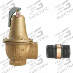 WATTS Relief Valve: FNPTF x FNPTF, 2 in x 2 1/2 in, Iron, 75 psi Max. Op Pressure (MPN 2 740 030 FS). Key specifications — Brand: WATTS.