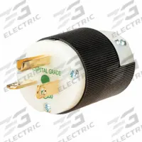 HUBBELL Straight Blade Plug: Hospital Grade, 5-20P, 125V AC, 20 A, 2 Pole, 3 Blade, Black/White (MPN HBL8315CST)
