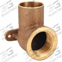 NIBCO Sweat Fitting Elbow: 1 in CTS x 1 in Pipe, Cup x FNPT, Drop Ear, Bronze (MPN 70735 1)