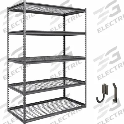 APPROVED VENDOR Metal Shelving: Standalone, Industrial, 48 in x 24 in, 72 in Overall Ht - Heavy-Duty Standalone Open Metal Shelving
