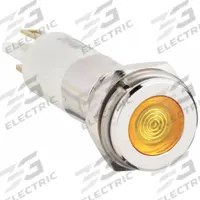 APPROVED VENDOR Flush Panel Light: 10 mm Panel Mounting Hole Dia, LED, Yellow, Flush Head, H10 (MPN 24M105). Key specifications — Brand: APPROVED VENDOR; Electrical Connection: 0.11 Male Quick Disconnect.