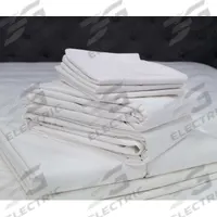 R & R TEXTILE Pillowcase: King, 42 in Overall Lg, 46 in Overall Wd, T250, White, Flat Corner (MPN INT-108472). Key specifications — Color: White; Fabric Material: 55% Cotton; Thread Count: T250; Brand: R & R TEXTILE; Fabric Pattern: Solid; Hem/Pocket Size: Flat Sheet - N/A; Sheet Color: White.
