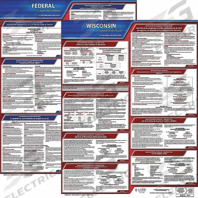 JJ KELLER Labor Law Poster: WI, Spanish, Plastic, 20 in x 24 in - State & Federal Labor Law Poster Sets