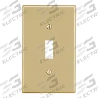 HUBBELL Wall Plate: Toggle, 1 Gang, Ivory, Std Size (MPN P1I). Key specifications — Brand: HUBBELL; Material: Polycarbonate.