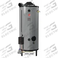 RHEEM-RUUD Commercial Gas Water Heater: Natural Gas, 100 gal, 199,900 BTU, 73.06 in Ht (MPN G100-200). Key specifications — Display Sell UOM: EA; Market: Commercial; Standards: UL Listed; Brand: RHEEM-RUUD; Low NOx: No; Water Connection Location: Front; Fuel Type: Natural Gas; Included Valves: Temperature and Pressure Relief.