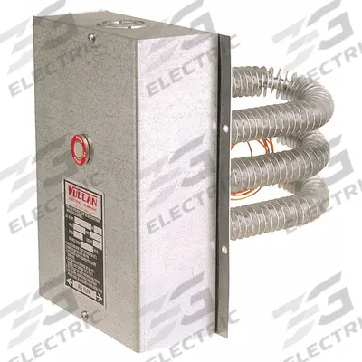 VULCAN Finned Tubular Air Duct Heater: 12,000 W Watt, 480V AC, 3 Phase - Finned Tubular Air Duct Heaters