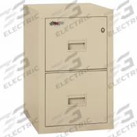 FIREKING Fire-Resistant Vertical File Cabinet: Parchment, 2 Drawers, 27 3/4 in Overall Ht (MPN 2R1822-CPA). Key specifications — attr988670: Powder Coated; attr988694: Steel; attr988691: Integrated; attr988652: FIREKING; attr988656: Parchment; attr988671: ETL 1/2-Hour Fire-Rated For Digital Media; UL Class 350 Rated for One Hour; attr988720: Handle.