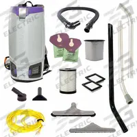 PROTEAM Backpack Vacuum: 124 cfm Air Flow, 13.3 lb Wt, 63 dB Sound Level, 1 1/2 gal Vacuum Capacity (MPN 107766). Key specifications — Brand: PROTEAM; Debris Collection Type: Bag; Includes Battery: No; Product Series: GoFit 6 Corded; Remediation.