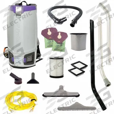 PROTEAM Backpack Vacuum: 124 cfm Air Flow, 13.3 lb Wt, 63 dB Sound Level - Corded Backpack Vacuums