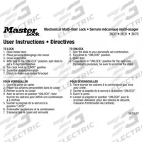 MASTER LOCK Instruction Magnet (MPN 3633LEF). Key specifications — attr1314084: MASTER LOCK.