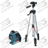 BOSCH Leveling and Alignment Laser: 0 Lines and 0 Dots, Red Beam, 3 Planes, Horizontal/Vertical, AA (MPN GLL3-300 / BT 150). Key specifications — attr935979: AA; attr934757: BOSCH; attr936112: ±1/4 in @ 100 ft; attr936114: Pendulum Self-Leveling; attr935981: Case.