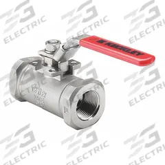 KECKLEY Manual Two-Way Ball Valve: 3/8 in, Carbon Steel, Straight, FNPT x FNPT, Std Port Ball Port (MPN BVS3THRCSAGSL-038). Key specifications — Brand: KECKLEY; Handle: Locking Lever.