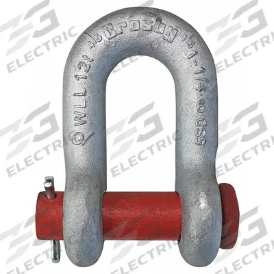 CROSBY D-Shackle: D-Shackle, 24,000 lb Working Load Limit, 1 1/4 in Body Thick - Chain Shackles