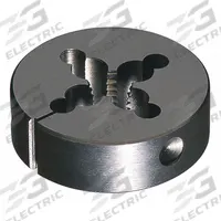 CLE-LINE Round Threading Die: 3/8"-16 UNC, 1 in OD, Adj, Carbon Steel (MPN C65159)