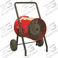 QMARK Portable Electric Salamander Heater: 15kW Watt Output, Hardwired, 240V AC, 1 Phase (MPN MEDH1521A). Key specifications — NEMA Plug Configuration: Hardwired; Includes: 10 in Pneumatic Wheels; Phase: 1; Wattage Output: 15kW; Voltage: 240V AC; Thermal Overheat Protection: One-Time Thermal Fuse; Brand: QMARK; Overall Dimensions - H x W x D: 40 in x 30 in x 24 in.
