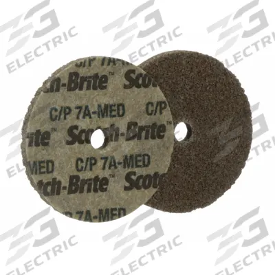 SCOTCH-BRITE Unitized Wheel: 4 in Dia x 1/4 in W, 1/4 in Arbor Hole, Aluminum Oxide - Light Deburring & Finishing Wheels for Carbon Steel & Soft Metals