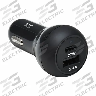EATON TRIPP LITE Usb Charger: Charger, 3 Connections, Black - 12V Vehicle Auxiliary Chargers