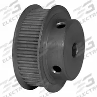 DAYTON Timing Pulley: Modified Curvilinear, Fixed, For GT Timing Belt Section, For 9 mm Belt Wd (MPN 38-3P09-6FA3). Key specifications — attr1328801: DAYTON; attr1328807: Clear Anodized; attr1328808: Powerhouse®.