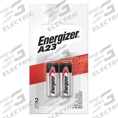 ENERGIZER Battery: A23 Battery Size, Alkaline, 50 mAh Capacity, 12V DC - 21/23