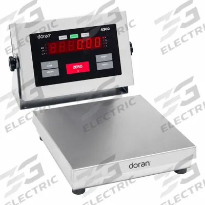 DORAN Industrial Bench Scale: 12 in x 12 in, IP69K, Corded Remote - Bench Scales with Remote Indicator