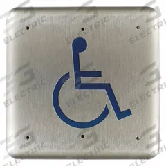 BEA Exit Push Button: 4 3/4 in Ht, 5/8 in Dp, 4 3/4 in Wd, ADA Compliant, Aluminum/Stainless Steel (MPN 10PBSLL). Key specifications — Product Type: Exit Push Button; Operation Type: Push; ADA Compliant: Yes; Brand: BEA; Color: Gray.