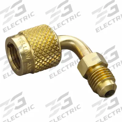 YELLOW JACKET Adapter: 8 1/4 in Lg, 90° Angle, Input 5/16 in QC - Manifold Hose Adapters, Couplers & Unions