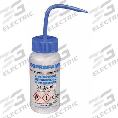 DYNALON Wash Bottle: 250 mL, Isopropanol, Blue, Wide, Std Spout Spout, Colorless - Wide Mouthed Standard Spout Wash Bottles