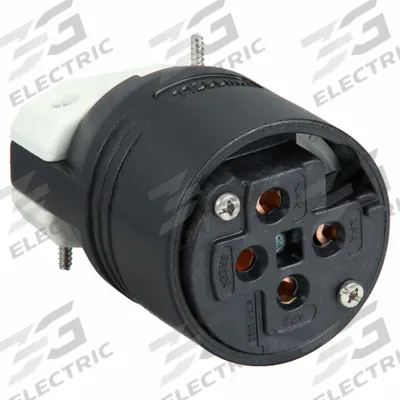 HUBBELL Straight Blade Plug: 15-60P, 250V AC, 60 A, 3 Pole, 4 Blade, Black (MPN HBL8461C) - General Purpose Plugs